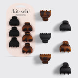 Plastic X-Small Claw Clips 6pc - Black & Tort