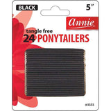 No Tangle Ponytail Holders Black 24-Count, 5-inch