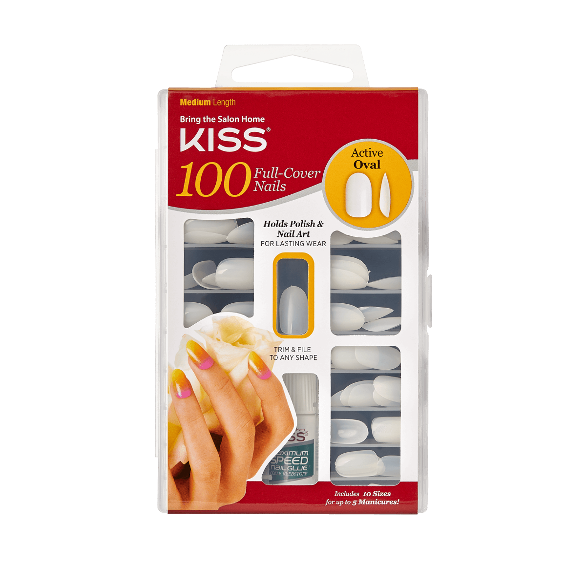 KISS 100 Full-Cover Nail Kit Press On Nails - BEAUTYBEEZ-beauty-supply